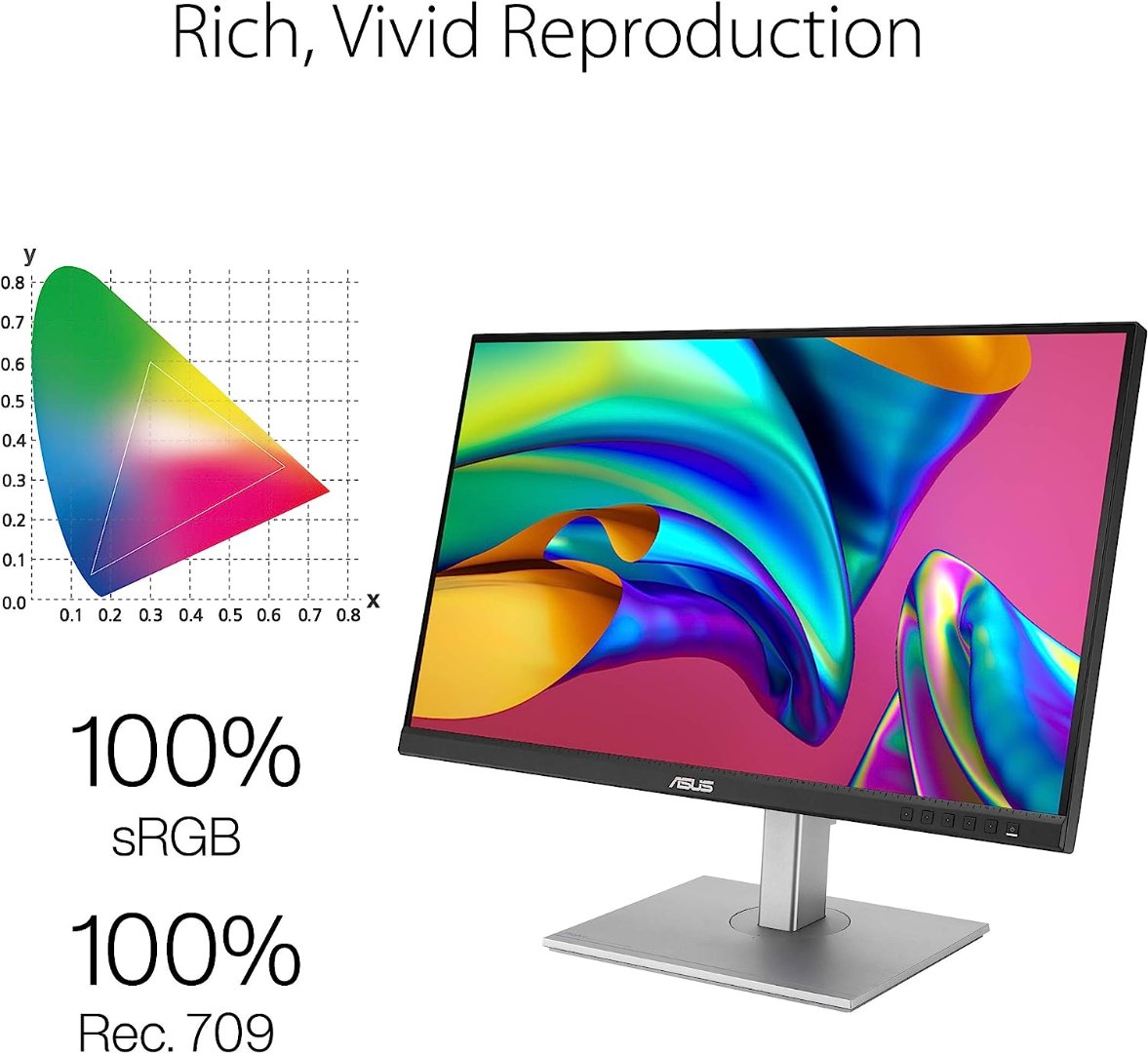 Alternative view of ASUS ProArt Display PA279CV 27” 4K HDR UHD (3840 x 2160) Monitor, IPS, 100 Percent sRGB/Rec. 709, ΔE < 2