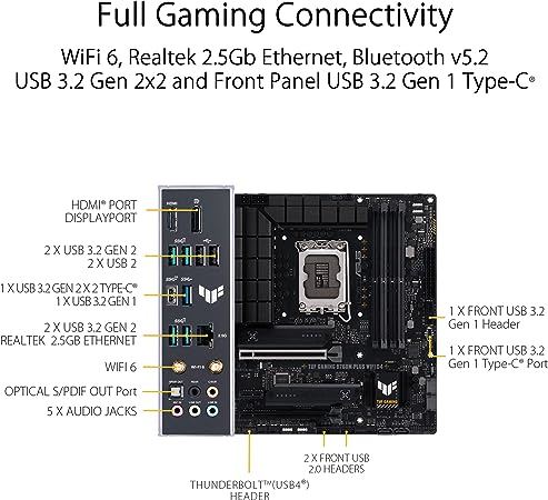 Alternative view of ASUS TUF GAMING B760M-PLUS WIFI D4