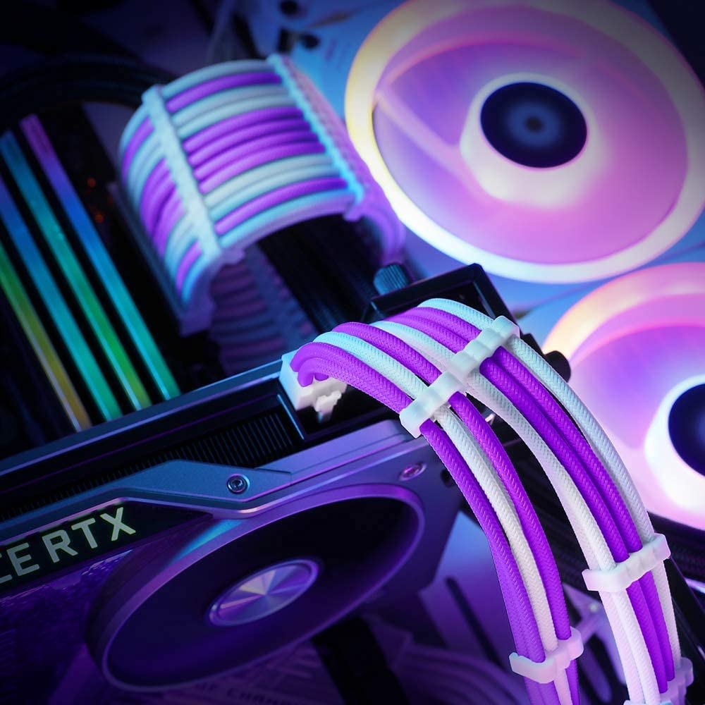 Alternative view of Antec PSU Cables, Sleeved Cable Extension Kit, White Connector, White Purple