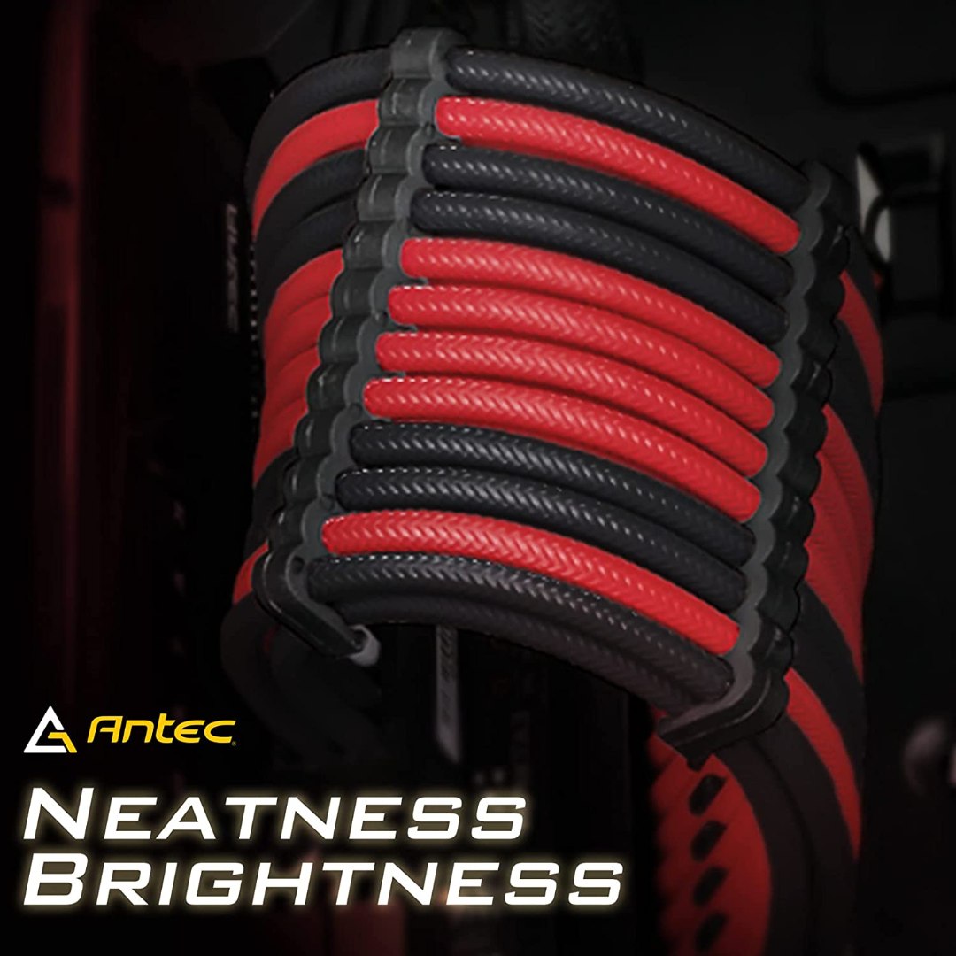Alternative view of Antec Power Supply Sleeved Cable, Black/Red