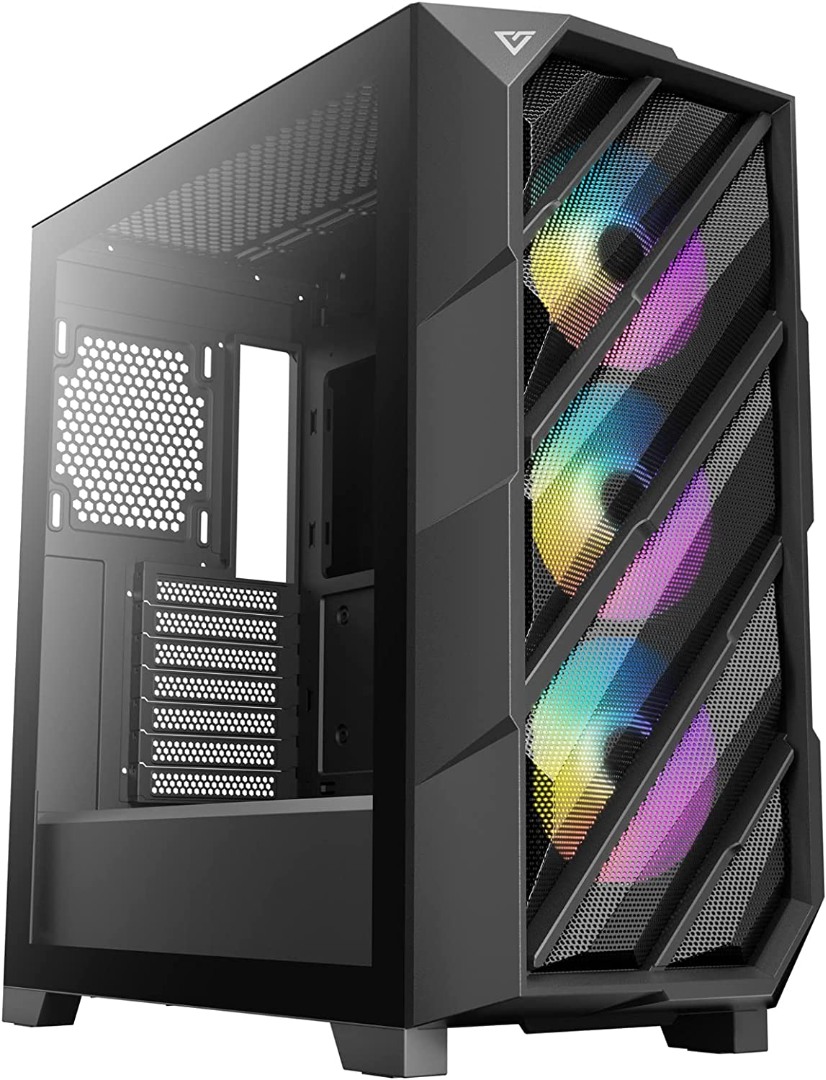 Antec DP503 ATX Mid Tower PC Case, Type-C Gen2, 3 x 120mm ARGB Fans with ARGB & PWM Controller, Up to 2 x 360mm Radiator, GPU Bracket, EATX Gaming PC Case, Black
