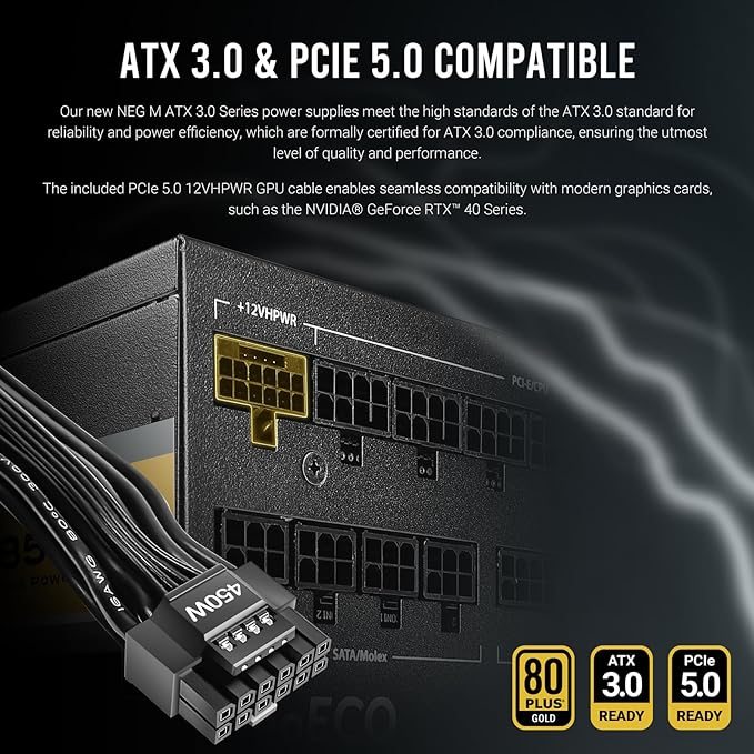 Alternative view of ANTEC NeoECO, NE1300G M, 1300W Full Modular, 80 Plus Gold Certified