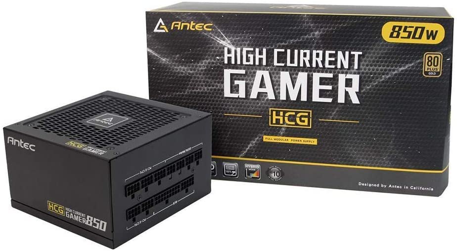 Antec HCG850 Gold Power Supply 850 Watts 80 Plus Gold PSU with 120mm Silent FDB Fan, Full Modular, Japanese Capacitors, Active PFC