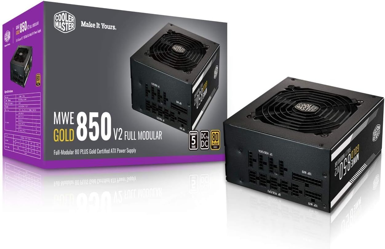 Cooler Master MWE Gold 850 V2 Full Modular, 850W, 80 Plus Gold Efficiency