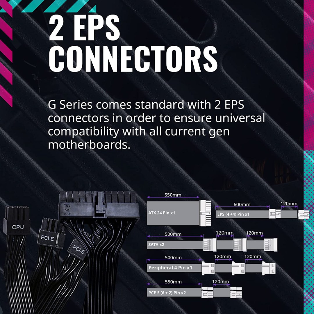 Alternative view of Cooler Master G700 Gold Power Supply, 700W 80 Plus Gold