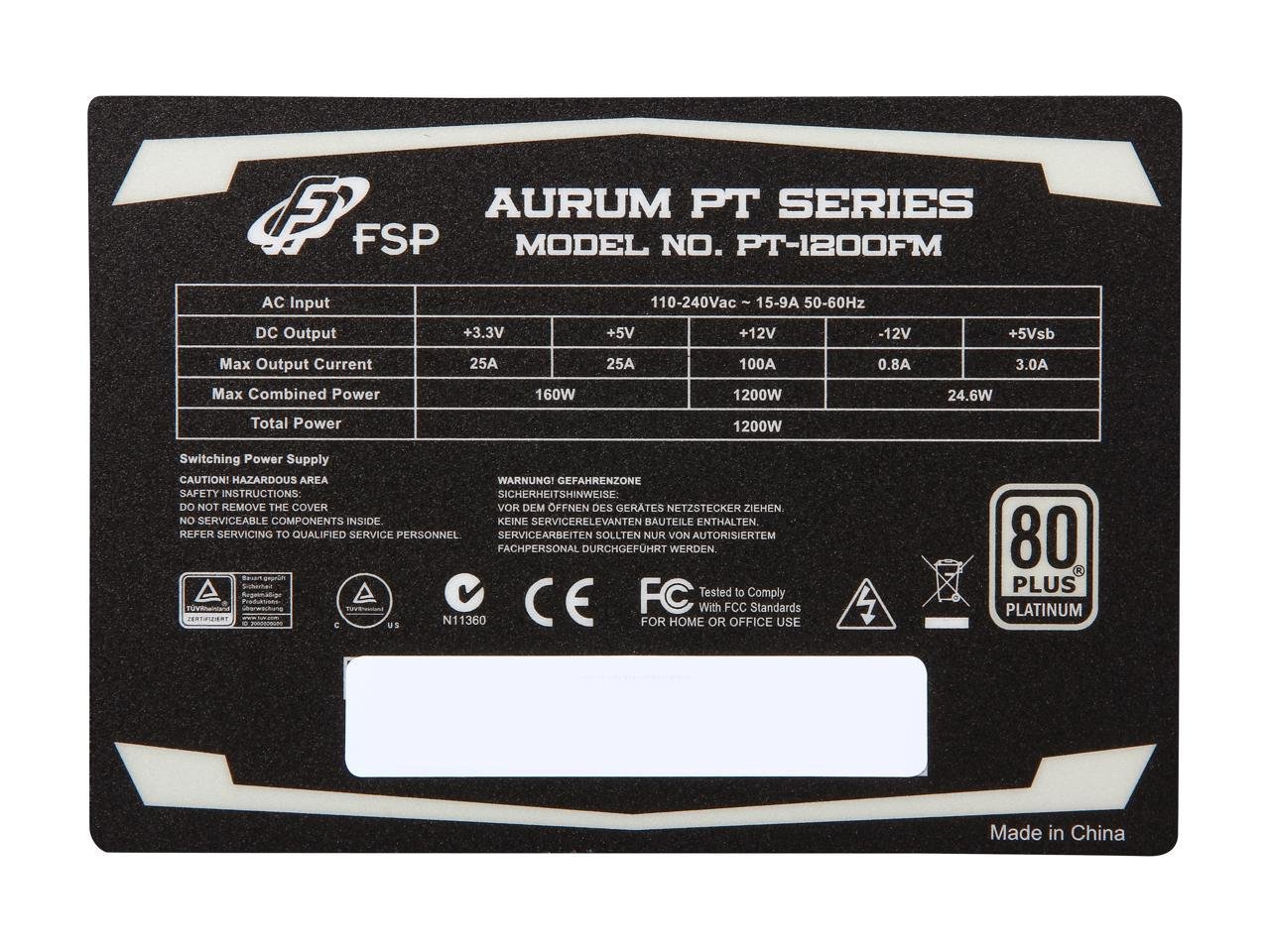 Alternative view of FSP Group AURUM PT Series 1200W