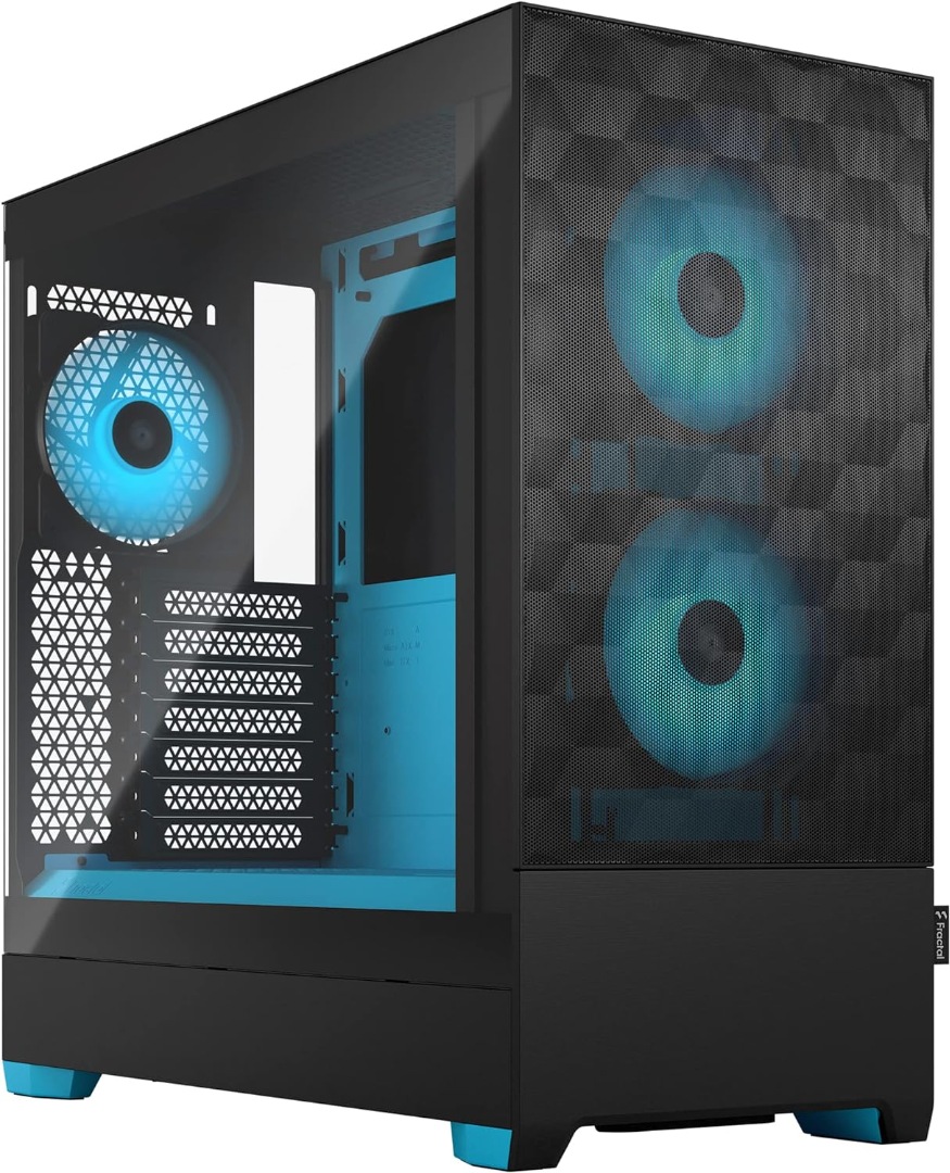 Alternative view of Fractal Pop Air RGB Cyan Core TG Clear Tint