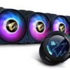 AORUS WATERFORCE X 360 AIO Liquid CPU Cooler, 360mm Radiator with 3X 120mm ARGB Fans, Adjustable Circular LCD Display with Micro SD Support and RGB Fusion 2.0, GP-AORUS WATERFORCE X 360