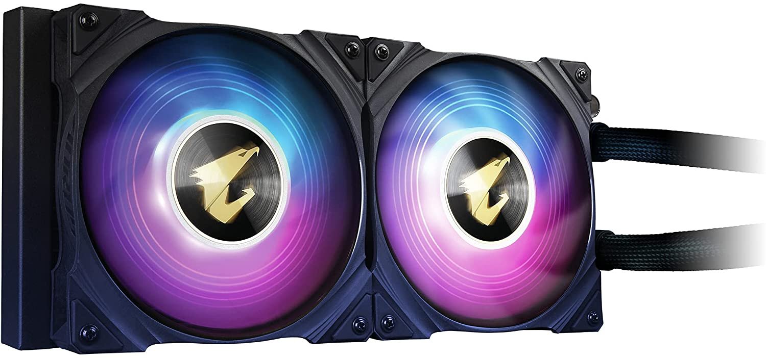 Alternative view of AORUS WATERFORCE X 280 AIO Liquid CPU Cooler, 280mm Radiator with 2X 140mm ARGB Fans, Adjustable Circular LCD Display with Micro SD Support and RGB Fusion 2.0, GP-AORUS WATERFORCE X 280