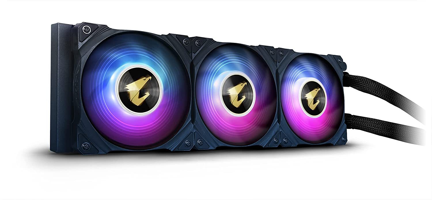 Alternative view of AORUS WATERFORCE X 360 AIO Liquid CPU Cooler, 360mm Radiator with 3X 120mm ARGB Fans, Adjustable Circular LCD Display with Micro SD Support and RGB Fusion 2.0, GP-AORUS WATERFORCE X 360