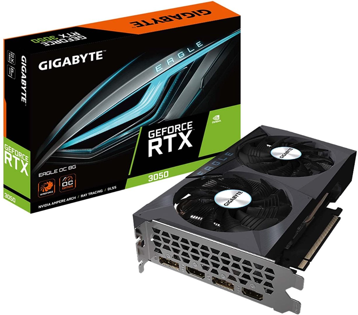 GIGABYTE GeForce RTX 3050 Eagle OC 8G Graphics Card, 2X WINDFORCE Fans, 8GB GDDR6 128-bit GDDR6