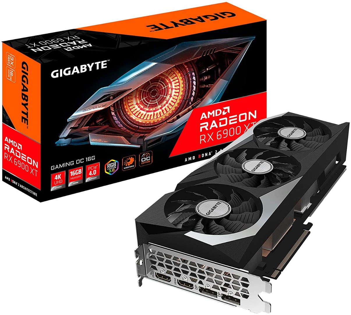 GIGABYTE Radeon RX 6900 XT Gaming OC 16G Graphics Card, WINDFORCE 3X Cooling System, 16GB 256-bit GDDR6