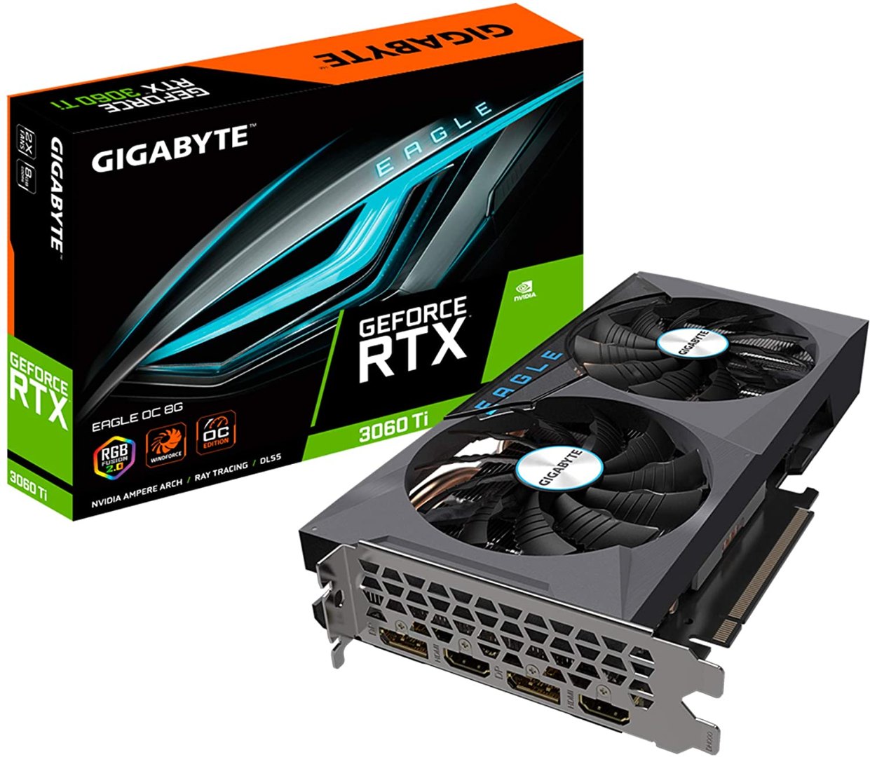 GIGABYTE GeForce RTX 3060 Ti Eagle 8G Graphics Card, 2X WINDFORCE Fans, 8GB 256-Bit GDDR6