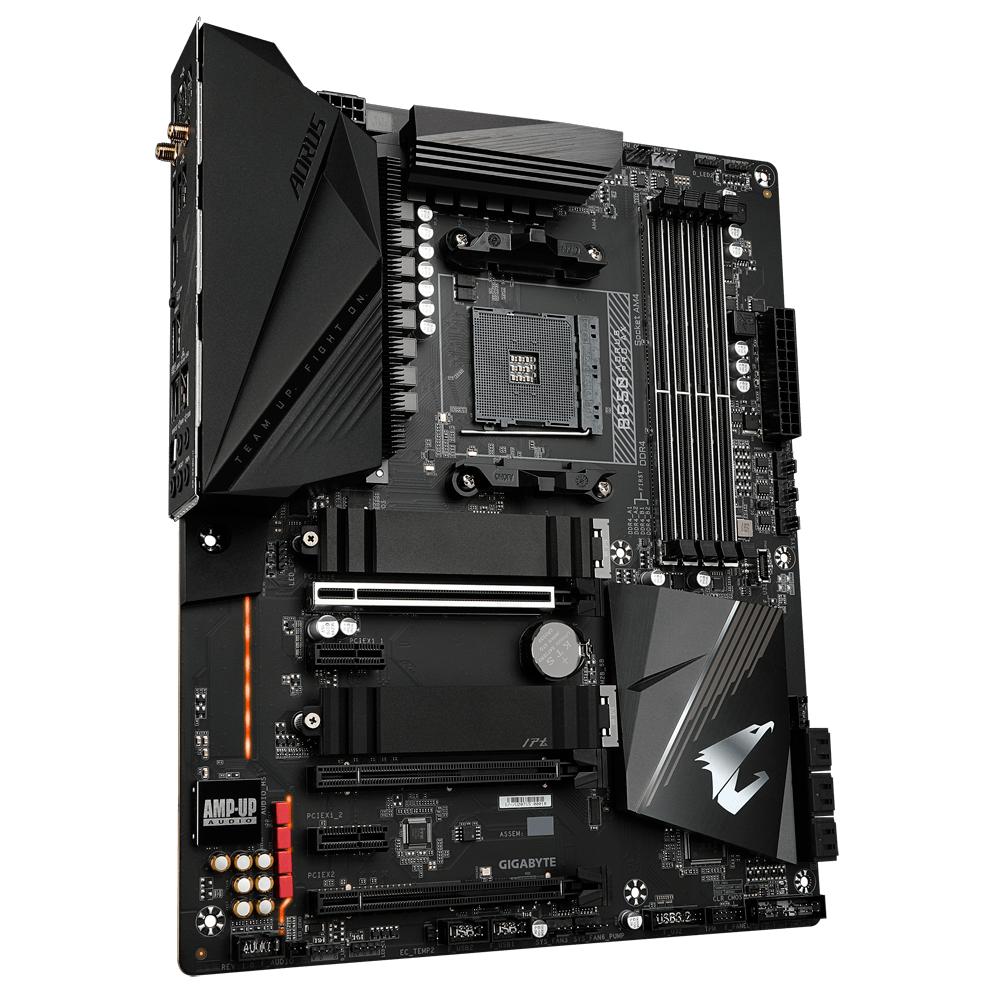 Alternative view of Gigabyte B550 AORUS PRO AX