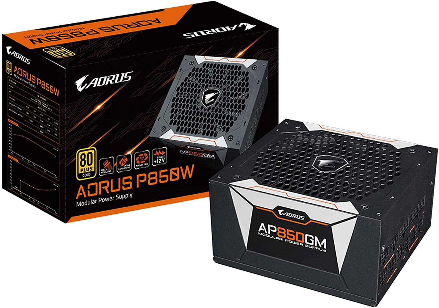 Gigabyte GP-AP850GM-UK Aorus P850W 850W 135mm Smart Fan 80 Plus Gold Fully Modular