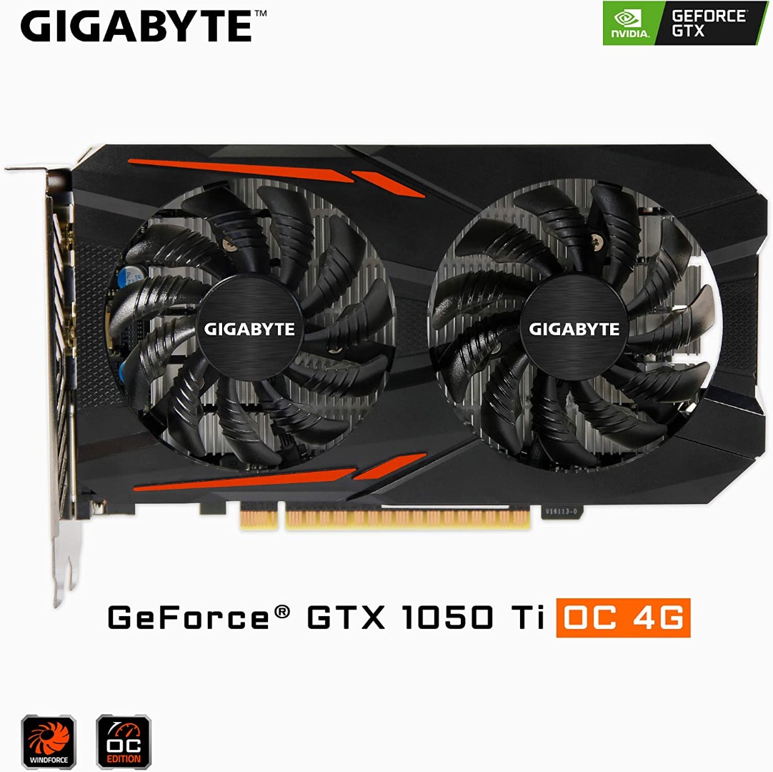 Alternative view of Gigabyte Geforce GTX 1050 Ti OC 4GB GDDR5