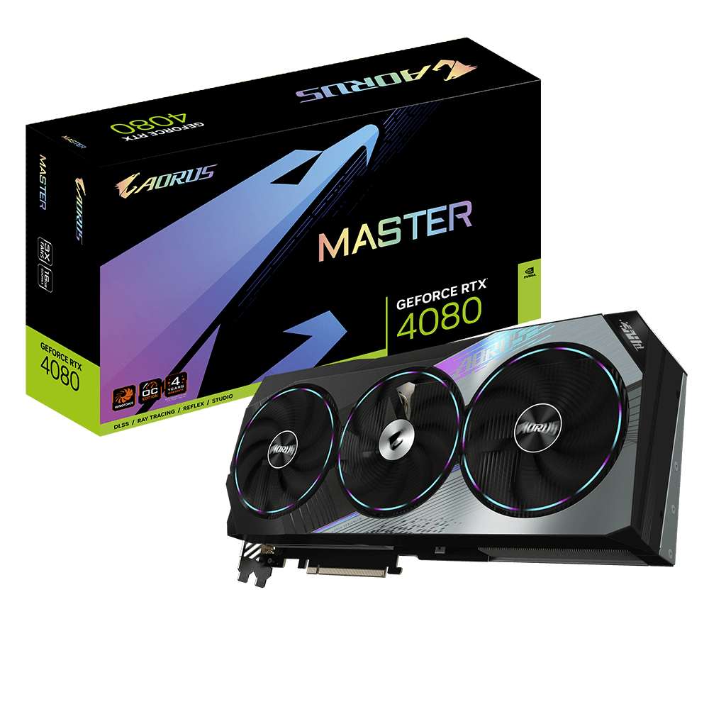 Gigabyte AORUS GeForce RTX 4080 Master 16G Graphics Card, 3X WINDFORCE Fans, 16GB 256-bit GDDR6X