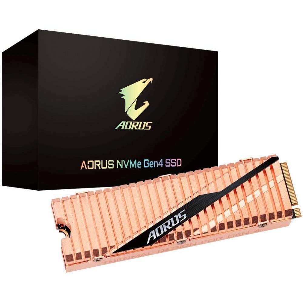 GIGABYTE AORUS NVMe Gen4 M.2 1TB PCI-Express 4.0 Interface High Performance Gaming, Full Body Copper Heat Spreader, Toshiba 3D NAND, DDR Cache Buffer