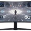 SAMSUNG 49” Odyssey G9 Gaming Monitor, 1000R Curved Screen, QLED, Dual QHD Display, 240Hz, NVIDIA G-SYNC and FreeSync Premium Pro,