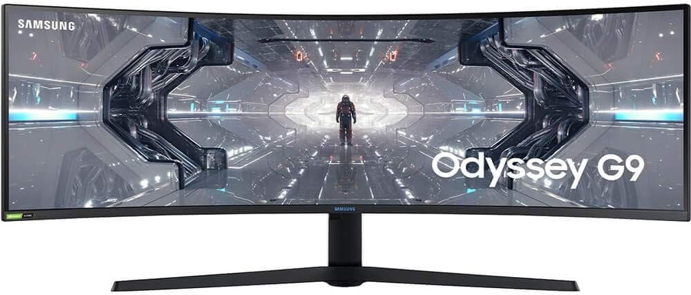 SAMSUNG 49” Odyssey G9 Gaming Monitor, 1000R Curved Screen, QLED, Dual QHD Display, 240Hz, NVIDIA G-SYNC and FreeSync Premium Pro,