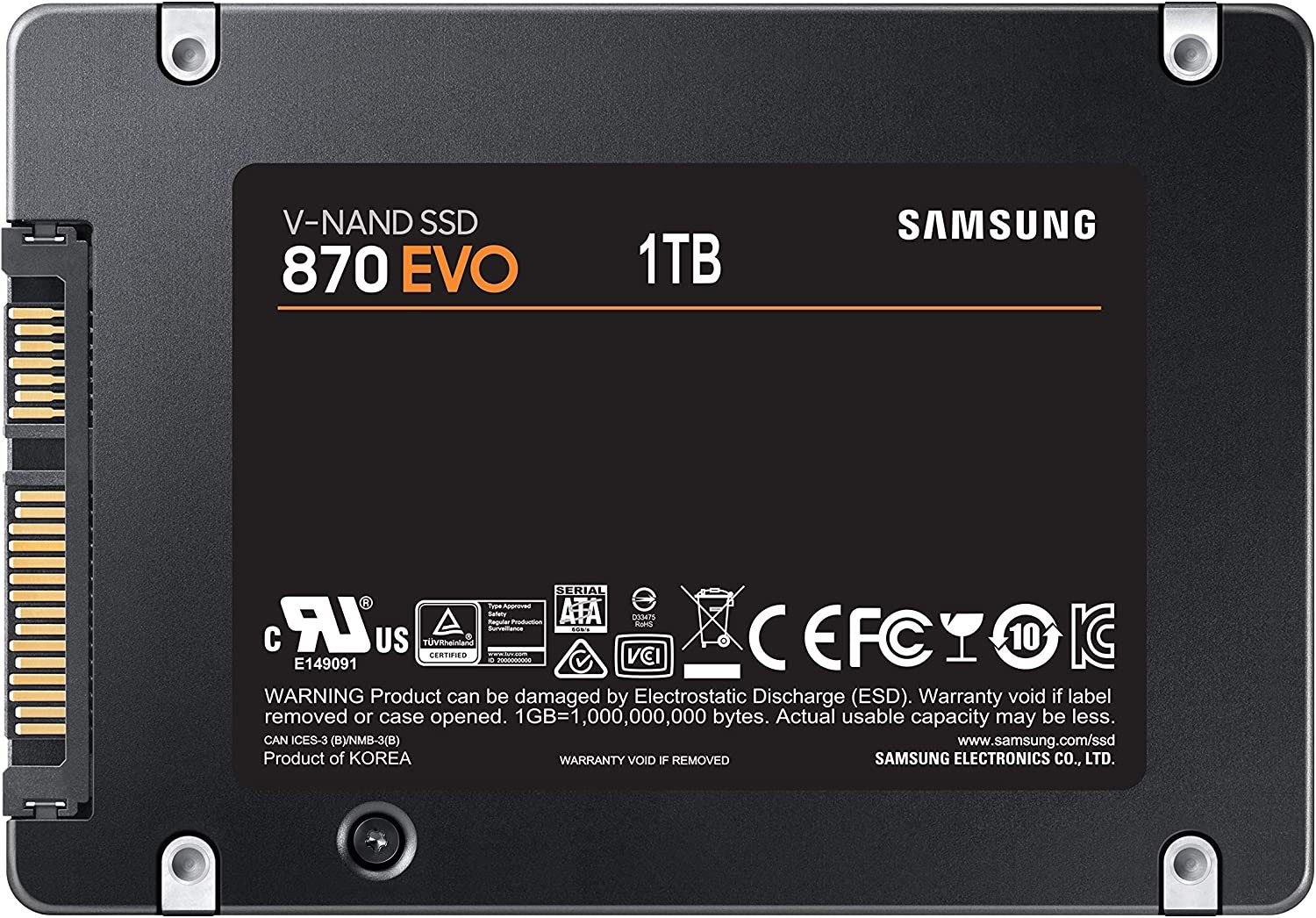 Alternative view of Samsung 870 EVO 1TB 2.5 Internal SSD - MZ-77E1T0BW