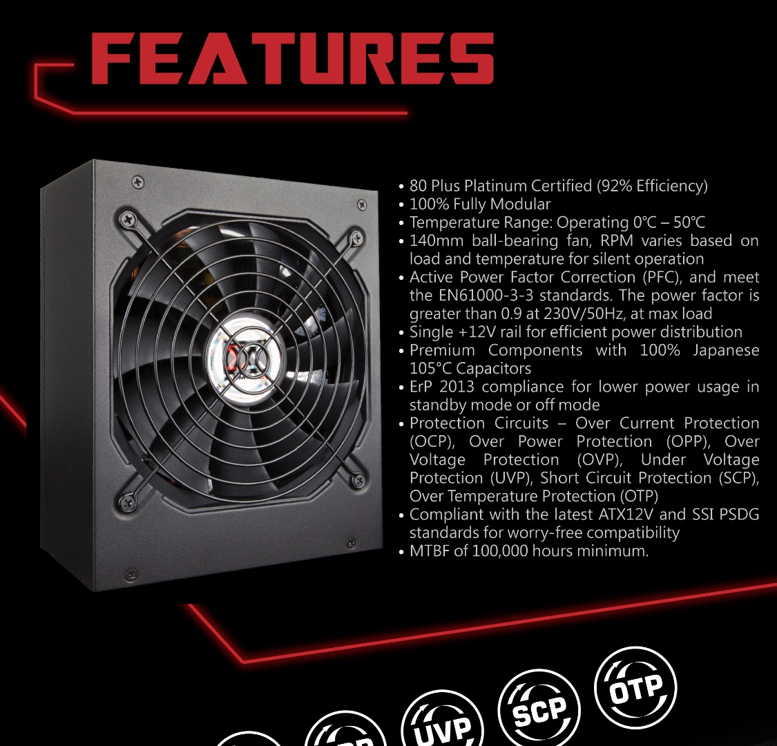 Alternative view of Xigmatek XFP1350W 80 PLUS Platinum