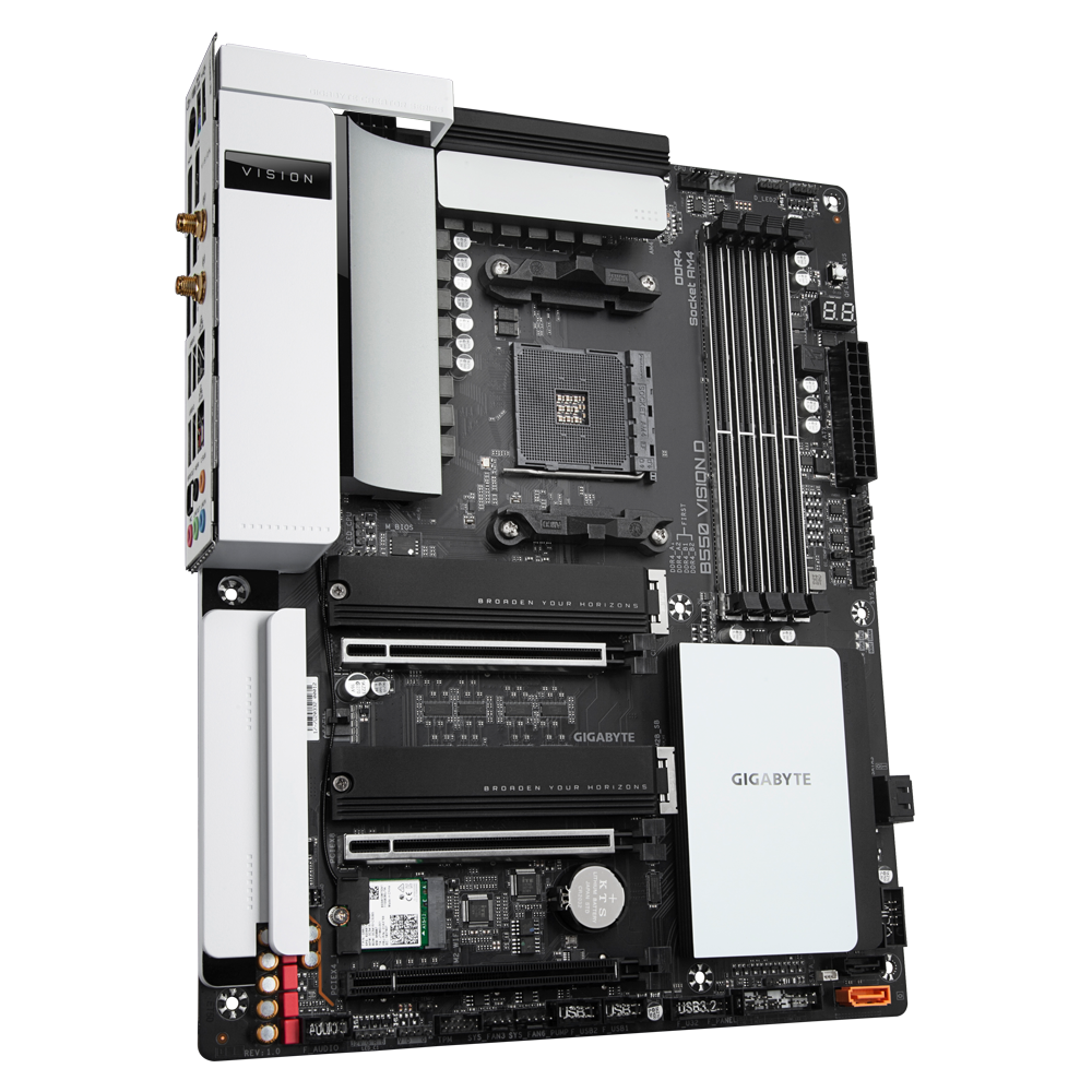 Alternative view of Gigabyte B550 Vision D