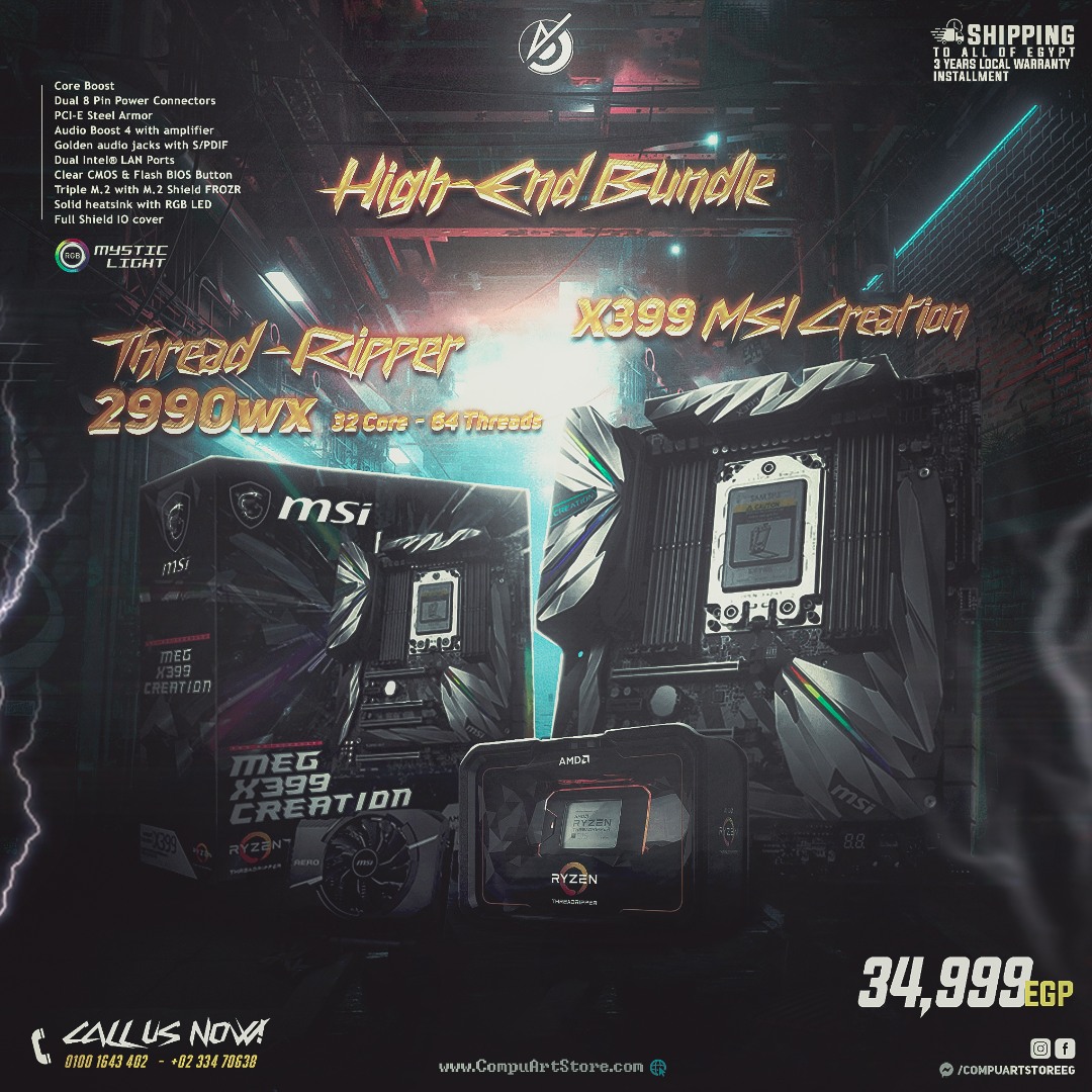 Ryzen Thread Ripper 2990WX & X399 MSI MEG Creation