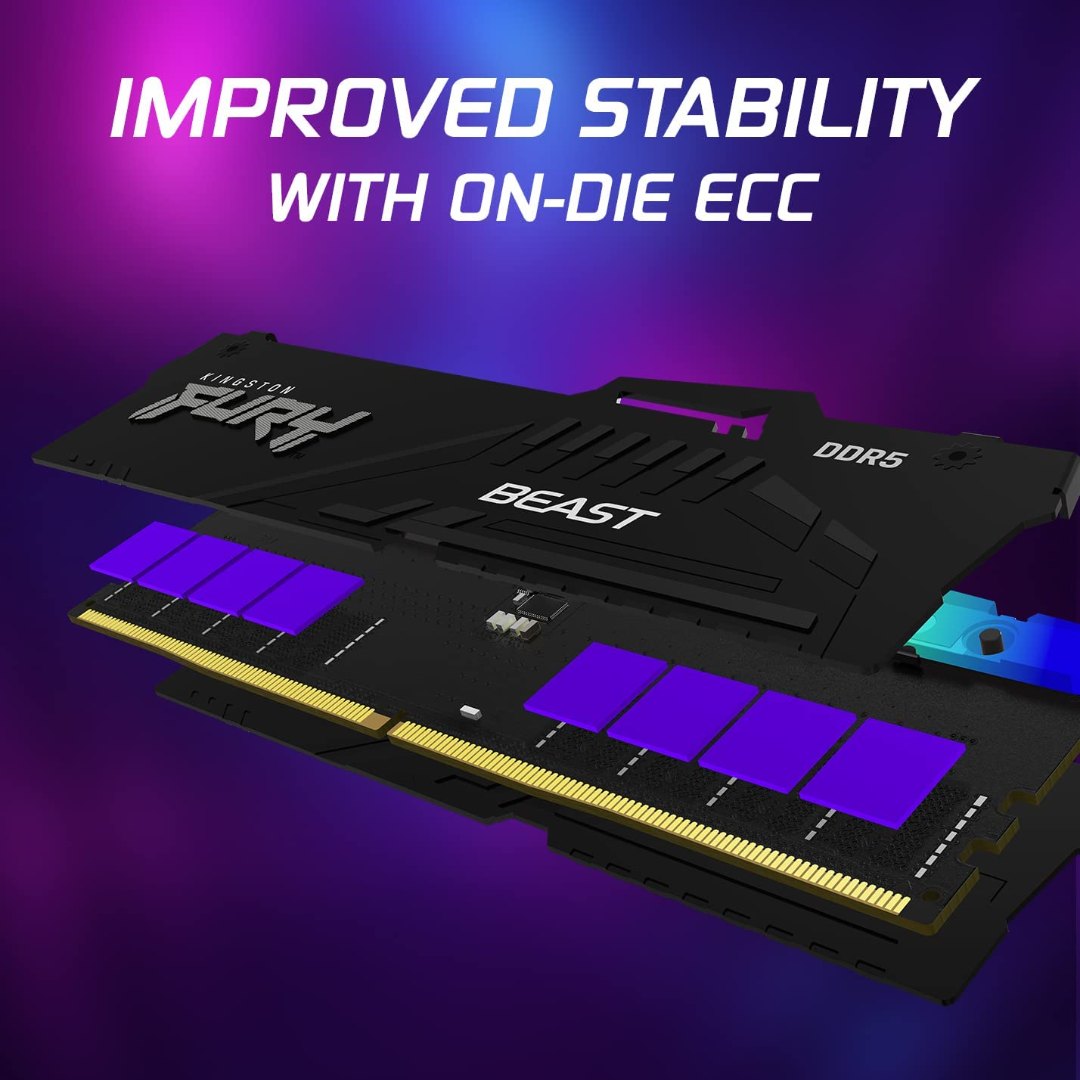 Kingston Fury Beast RGB 64GB (2X32) 5600MT/s DDR5 CL40 DIMM Desktop Memory (Kit of 2) | Intel XMP 3.0 | Infrared Sync Technology | Overclocking Stability | - Image 5