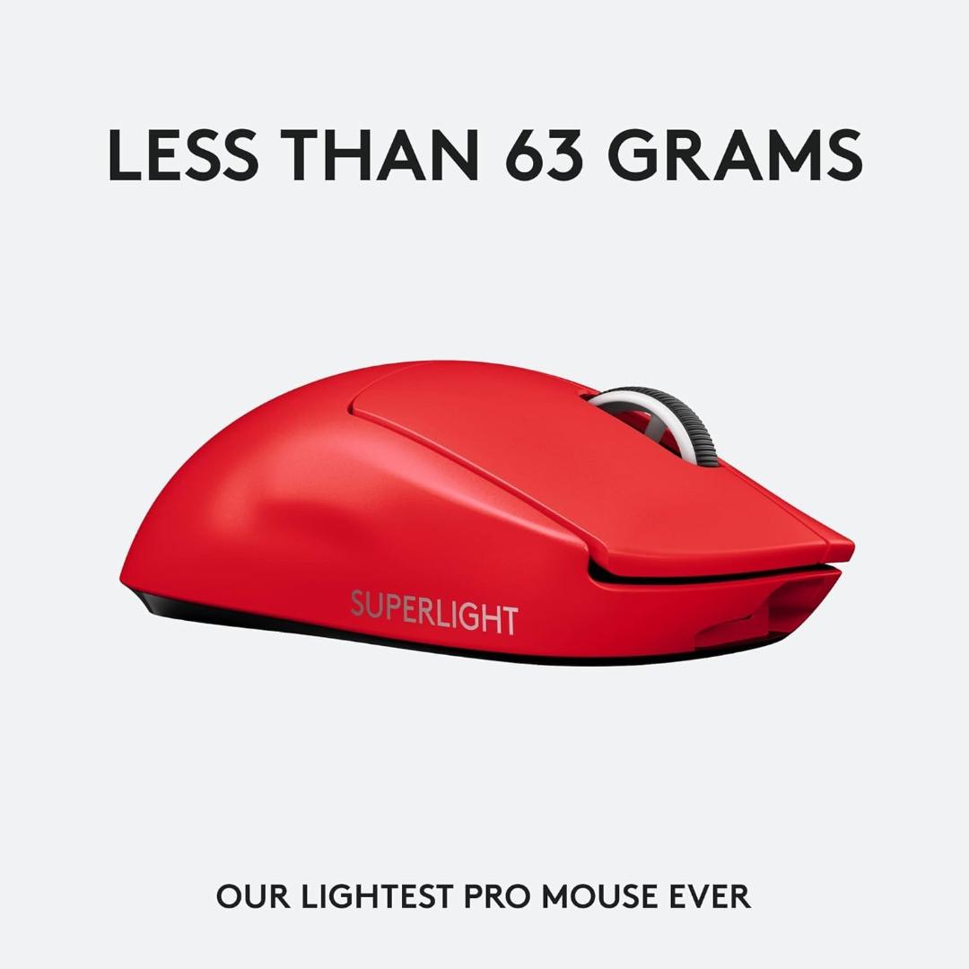 Logitech Pro X Superlight Red Wireless Gaming Mouse - Image 7