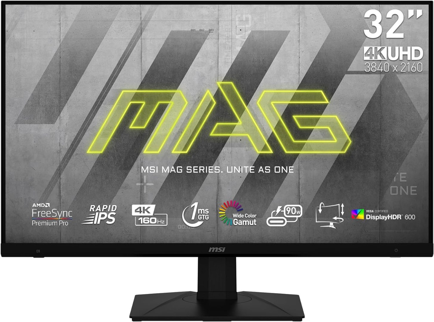 MSI MAG323UPF, 32" 3840 x 2160 (UHD), 4K Rapid IPS Gaming Monitor, 1 ms, 160Hz