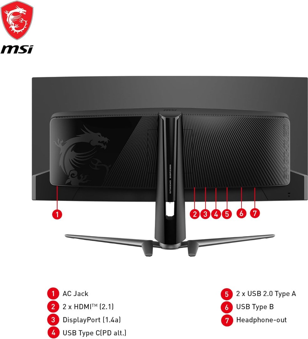 MSI MAG341CQP QD-OLED, 34 Curved OLED Gaming Monitor, 3440 x 1440 (UWQHD), OLED 0.03ms Response time, 175Hz - Image 5