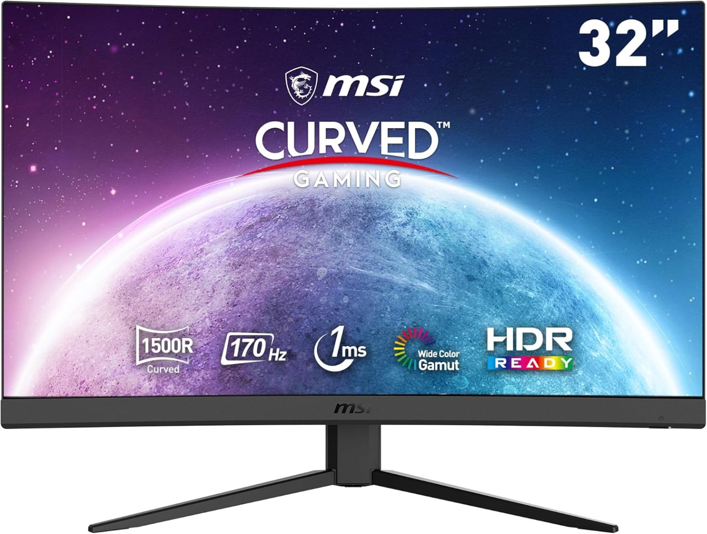 MSI Optix G32CQ4 E2 QHD 1500R Curvature 16:9 Aspect Ratio Non-Glare Super Narrow Bezel 1ms 2560 x 1440 170Hz