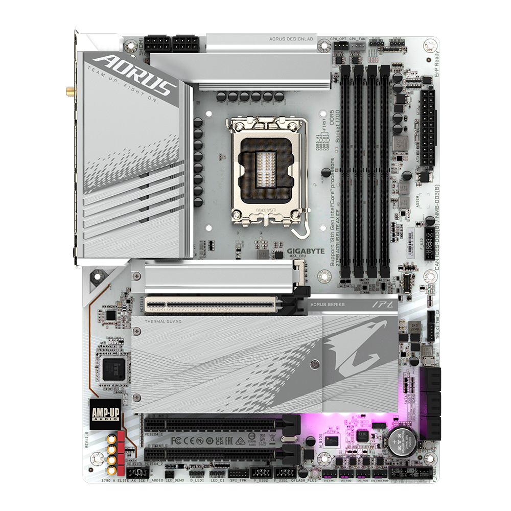 Alternative view of GIGABYTE Z790 AORUS ELITE AX ICE 1.0